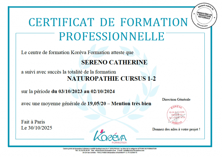 Catherine Sereno Naturopathe certifiée